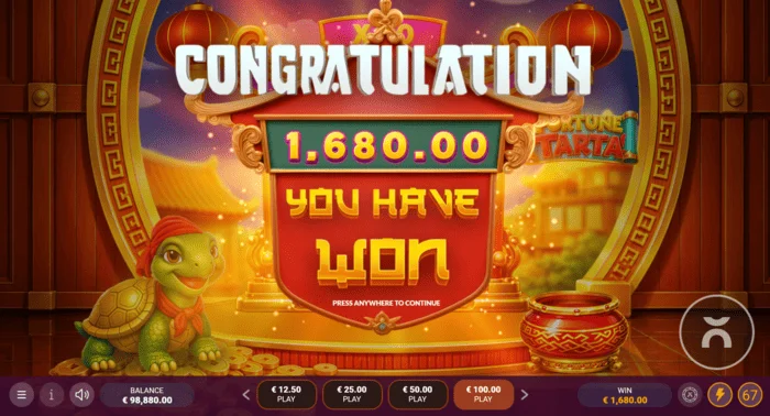 Fortune Tarta – samlet gevinst fra Free Spins